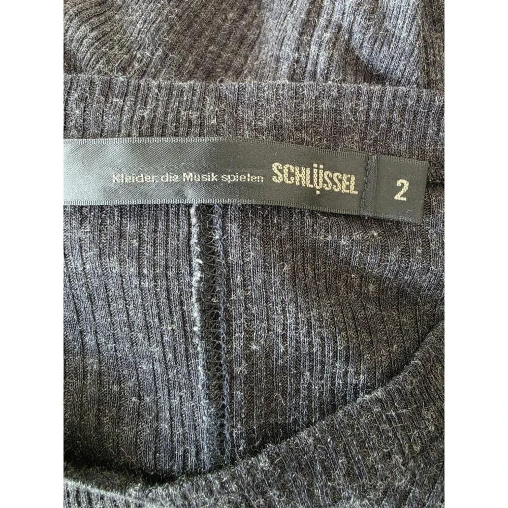 Vintage SCHLÜSSEL Japan Gray Ribbed Knit Top - Wool Blend - Avant Garde Archival